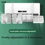 Universal Wall-Mounted Air Conditioner Wind Baffle Adjustable 8-Leaf Air Shield