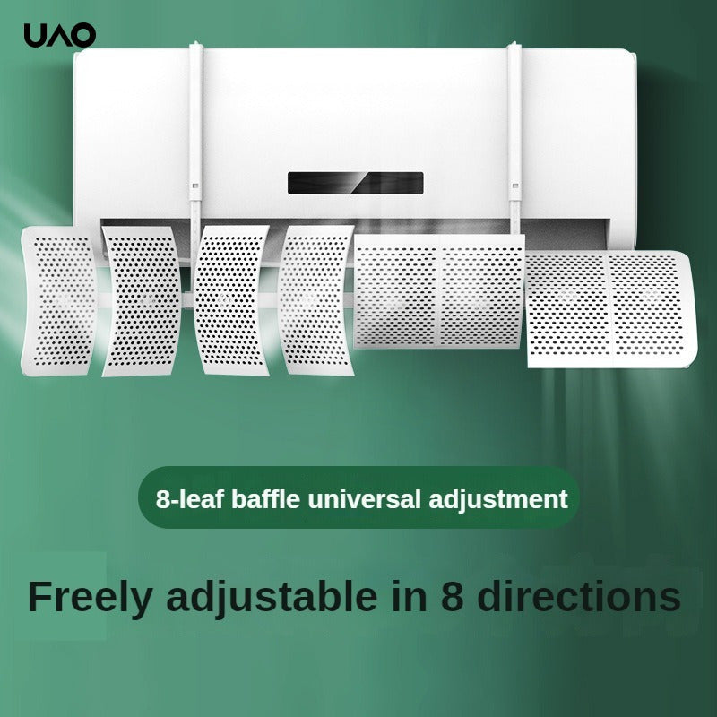 Universal Wall-Mounted Air Conditioner Wind Baffle Adjustable 8-Leaf Air Shield