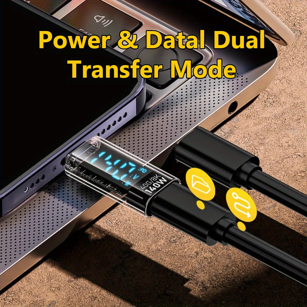 140W USB C Power Adapter with Digital Display for MacBook Samsung Laptop