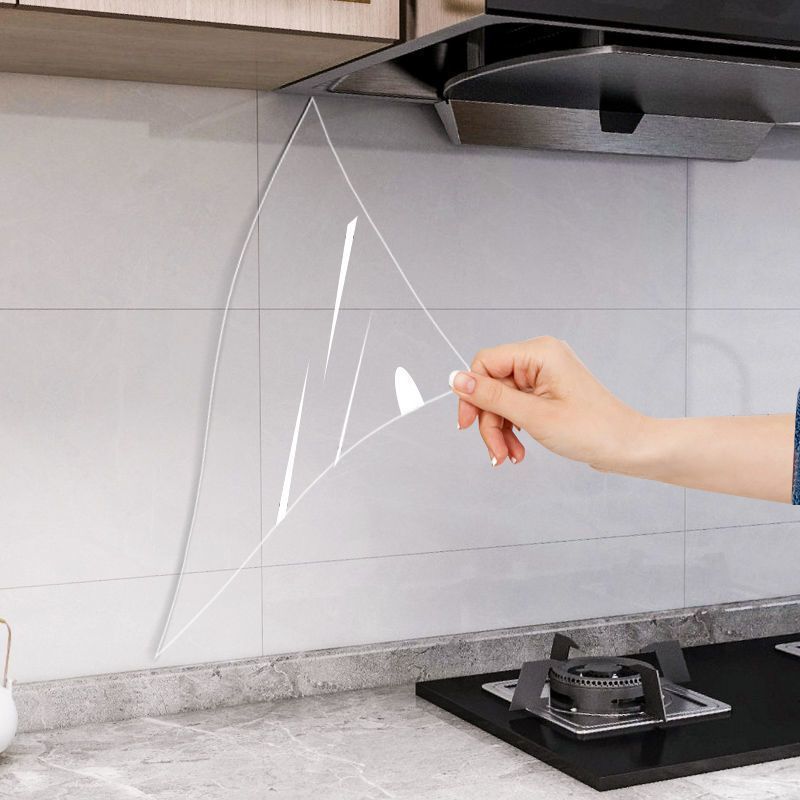 PVC Wall Decal for Kitchen Backsplash Cabinets Stove Range Hood Water Oil Resistant Reusable
