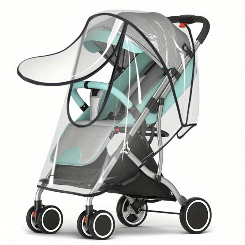 Bamboo Stroller Rain Cover with Transparent Shield for All-Weather Protection
