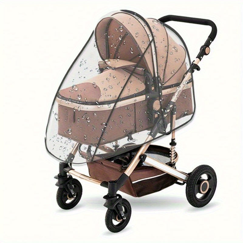 Bamboo Stroller Rain Cover with Transparent Shield for All-Weather Protection