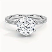 Moissanite Ring 5-10ct Round Cut Sterling Silver Gift for Her