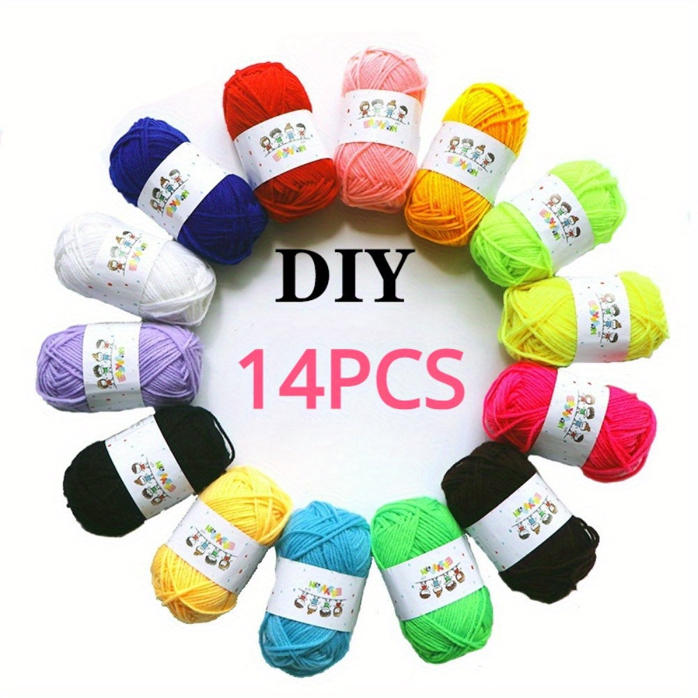 14/24 Twisted Yarn in Mixed Color for DIY Crafts Sewing Weaving Scarves Hats
