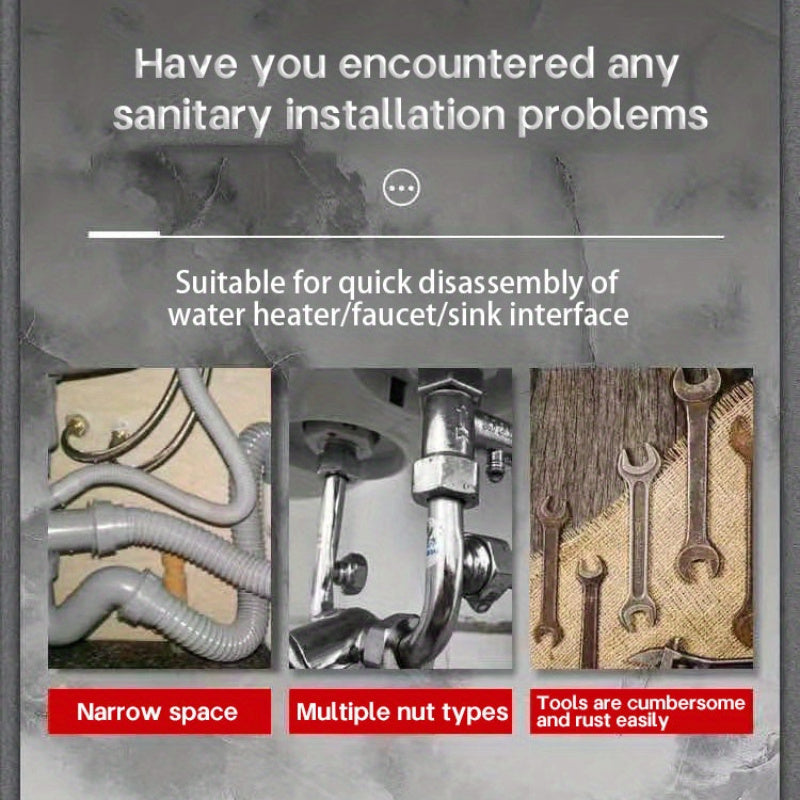 Adjustable Wrench Set for Bathroom and Kitchen Maintenance, Compact, Versatile