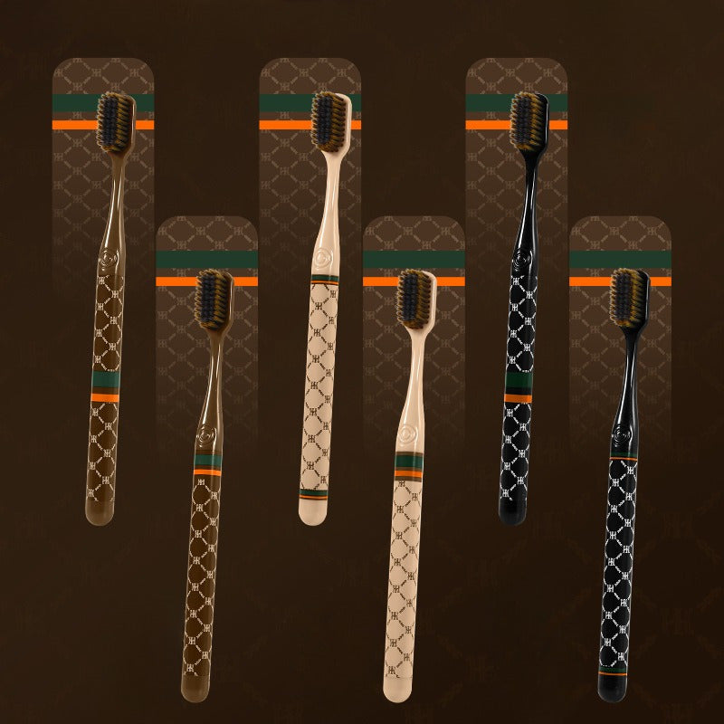 6-Piece Luxury Toothbrush Set with Microfiber Bristles Charcoal Infused Deep Cleaning Travel Friendly