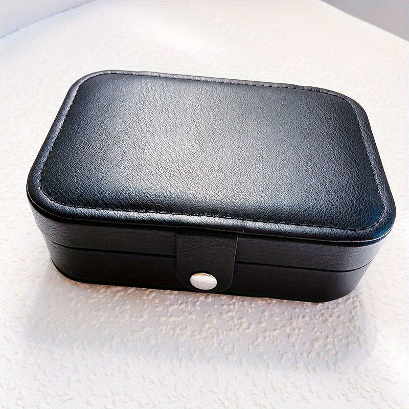 Leather Jewelry Box with Lock, Fabric-Lined Organizer for Accessories