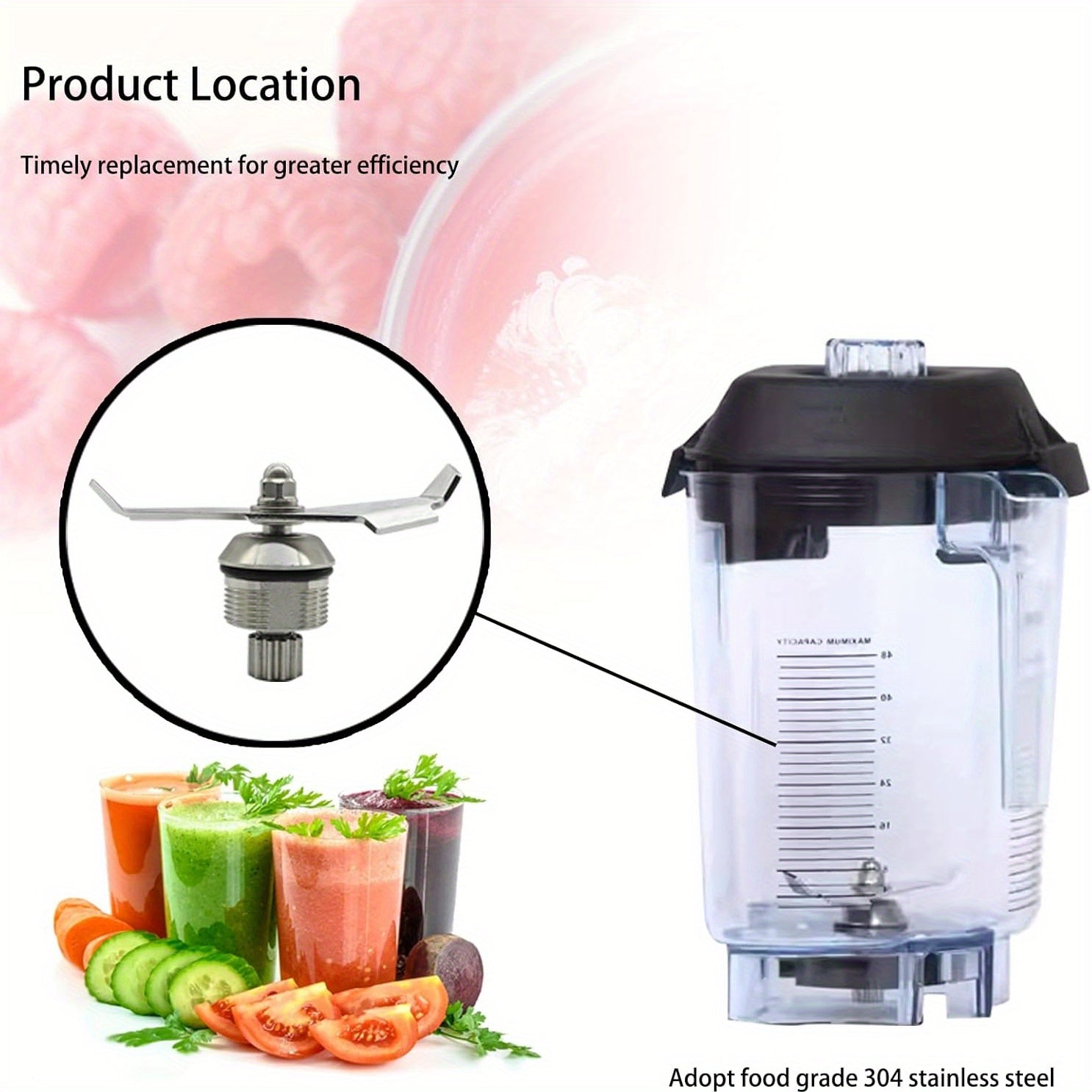 Лезвие для напитков Blender Station для Vitamix 15990 Quiet One Series 2 Leaf Barboss - 32/64oz соковыжималка - Запчасти и аксессуары для мелкой кухонной техники