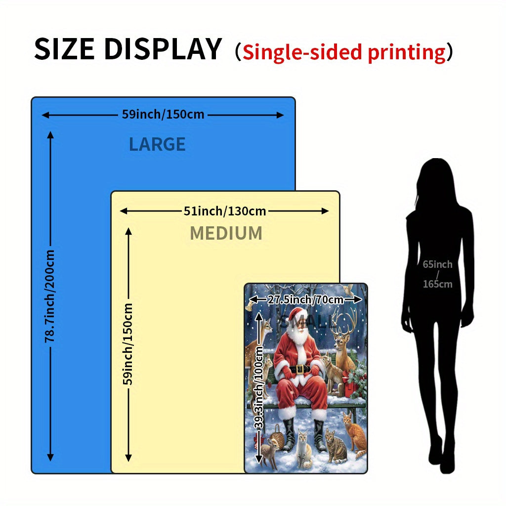 Christmas Flannel Blanket with Snowman and Deer Print for Cozy Holiday Comfort