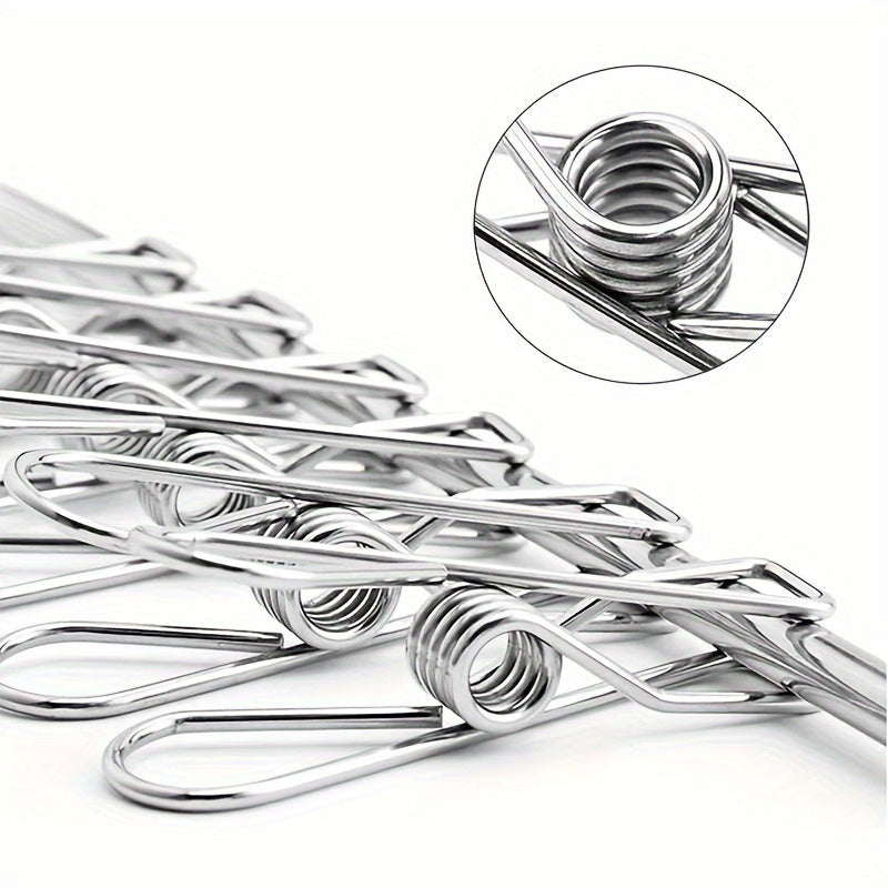 Juego de pinzas de ropa de acero inoxidable 20 40 60 80 piezas pinzas de metal duraderas para lavandería