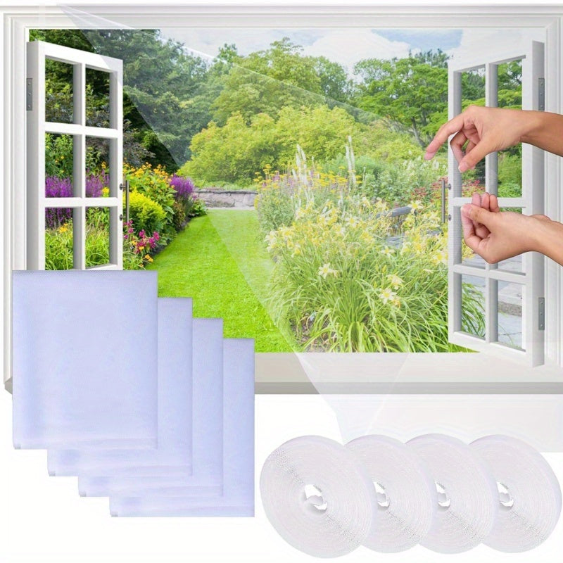 Paquete de 3 mosquiteras adhesivas para ventanas con malla invisible y cinta de bricolaje