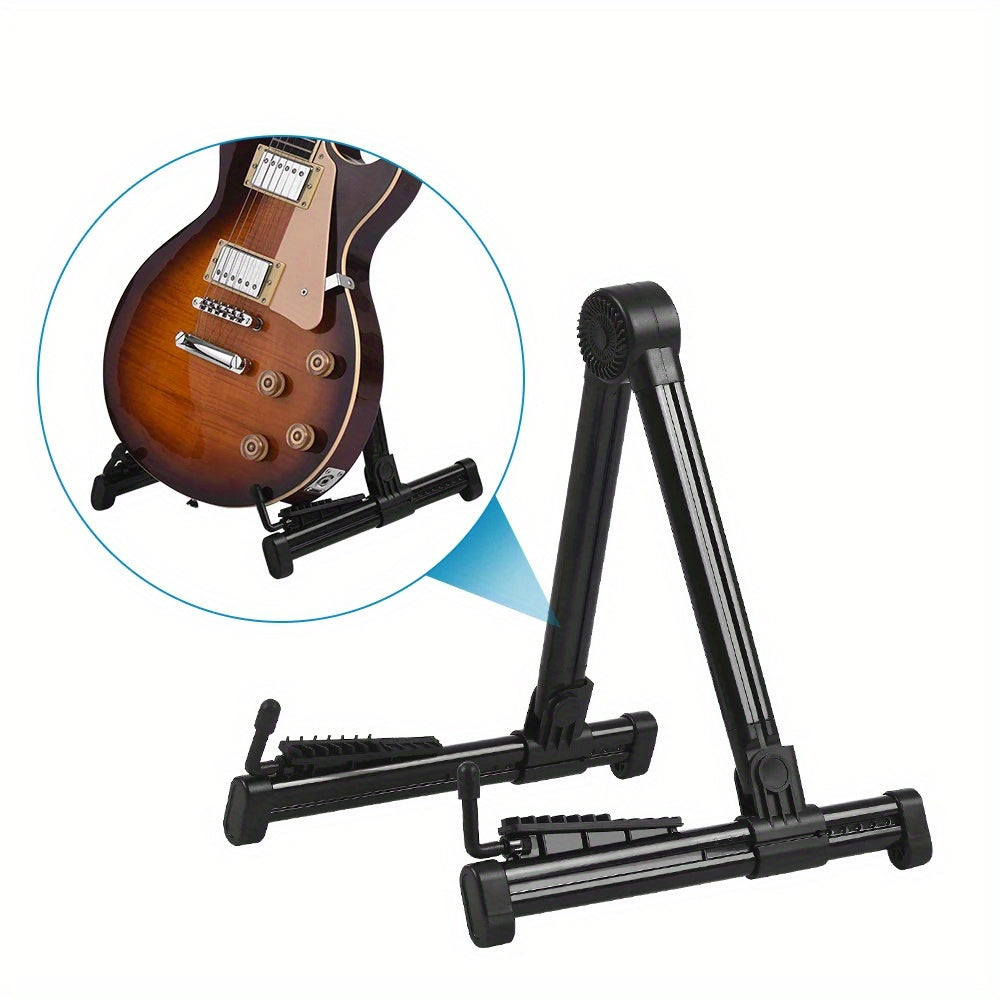 Adjustable Black Guitar Stand for Acoustic Electric Bass Mandolin Ukulele Violin Foldable
