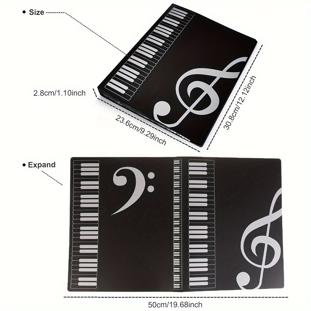 40 Double-Sided Guitar Sheet Music Bookmarks A4 Plastic Organizer for Staff Notation Piano Scores