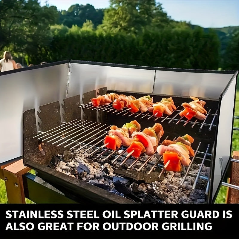 Stainless Steel Kitchen Splash Guard for Stove Top Oil Heat Protection