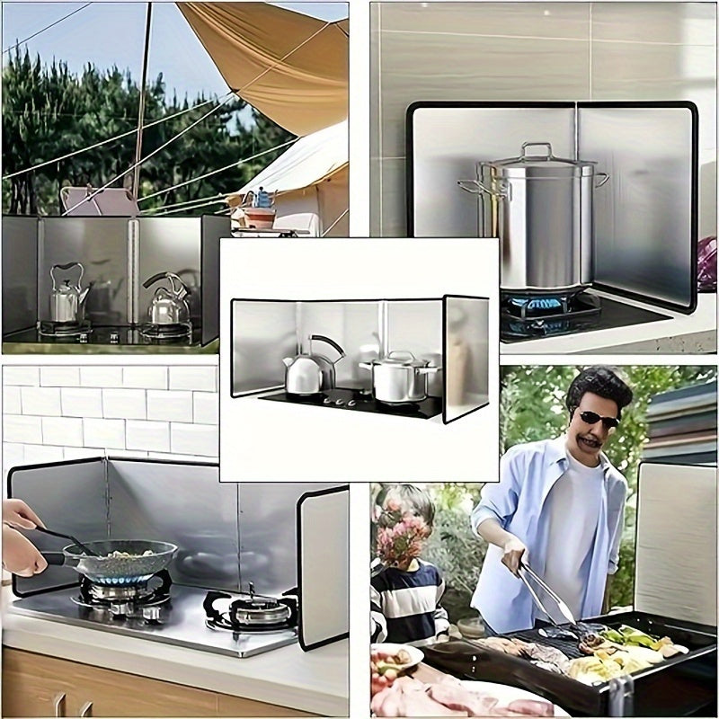 Stainless Steel Kitchen Splash Guard for Stove Top Oil Heat Protection