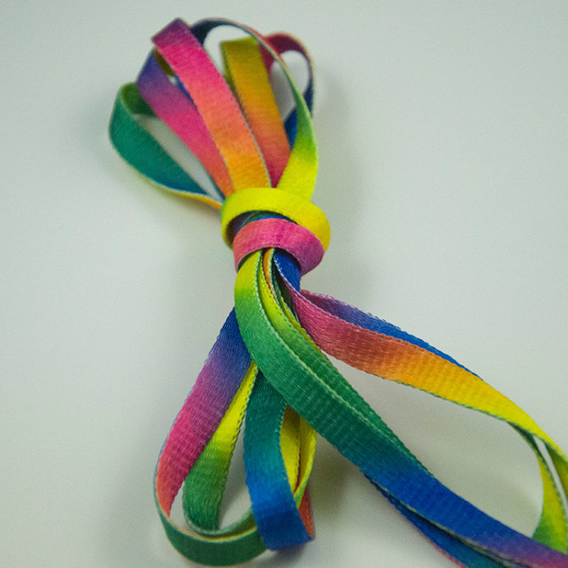 Unisex Polyester Rainbow Shoelaces Athletic Casual Canvas Sneaker Laces