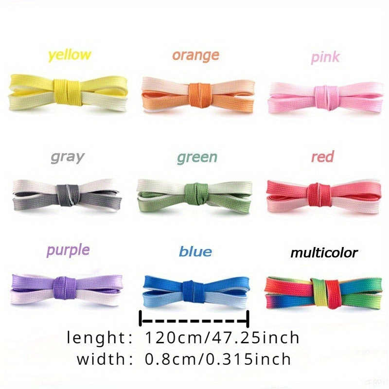 Unisex Polyester Rainbow Shoelaces Athletic Casual Canvas Sneaker Laces