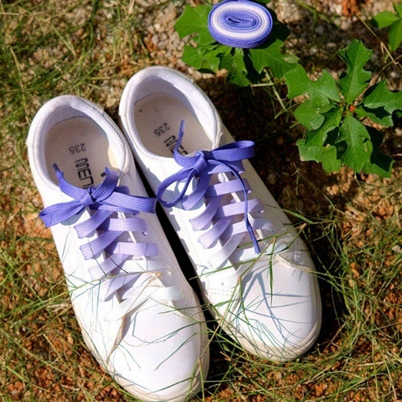 Unisex Polyester Rainbow Shoelaces Athletic Casual Canvas Sneaker Laces