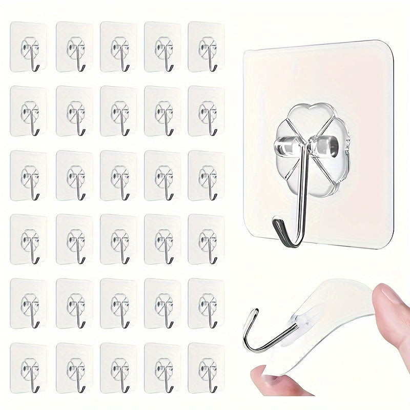 10/30pcs Wall-Mounted Kitchen Hooks Anti-Skid Multifunctional Modern Design