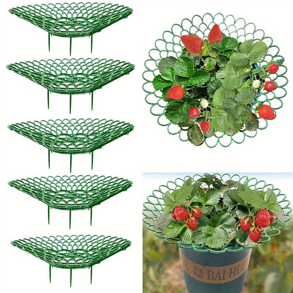 Plastic Strawberry Plant Supports Set of 5 or 10 Green Garden Supports for Tomatoes Peppers and More