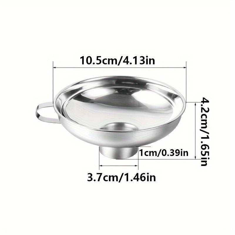 Stainless Steel Can Funnel with Handle for Wide and Regular Mouth Cans Food Grade