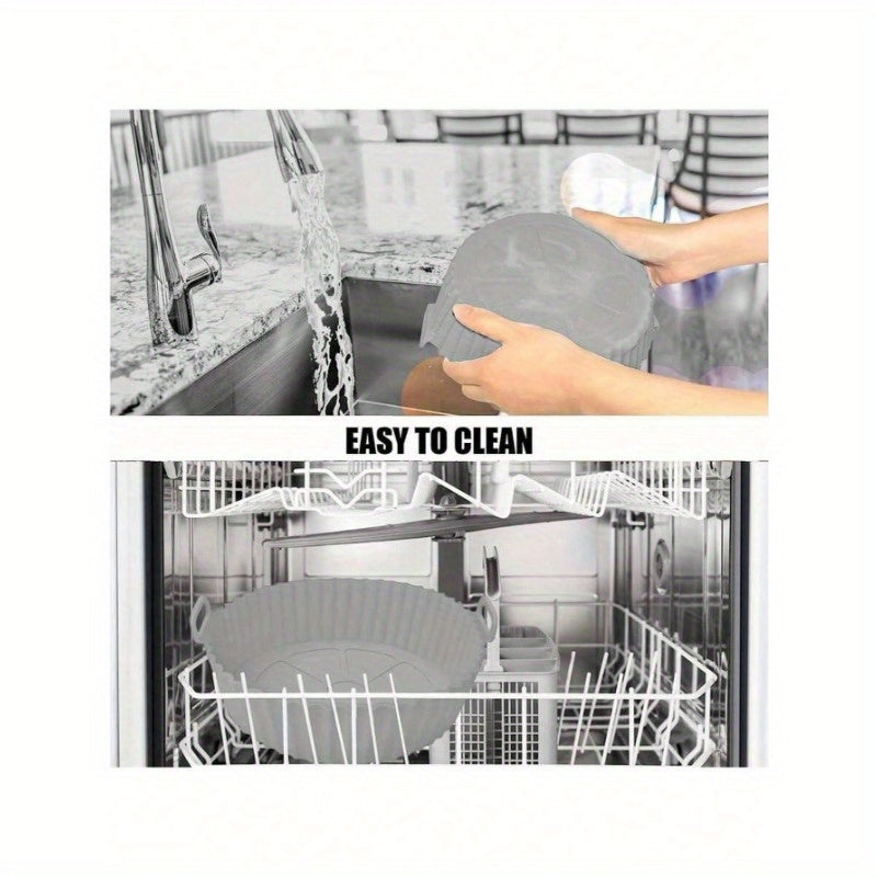 Silicone havo fritöre pot qoplamasi: Qayta ishlatiladigan, yopishmaydigan, tozalash oson oshxona aksessuari - Parchment qog'oz uchun mukammal almashtirish - Tower va Cosori havo fritörelar bilan mos keladi - 1 ta paketni o'z ichiga oladi