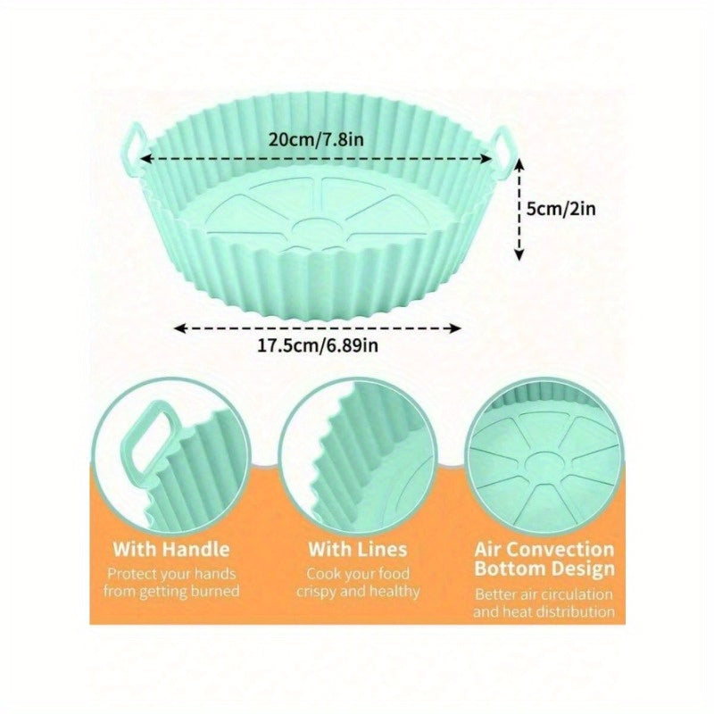 Silicone havo fritöre pot qoplamasi: Qayta ishlatiladigan, yopishmaydigan, tozalash oson oshxona aksessuari - Parchment qog'oz uchun mukammal almashtirish - Tower va Cosori havo fritörelar bilan mos keladi - 1 ta paketni o'z ichiga oladi