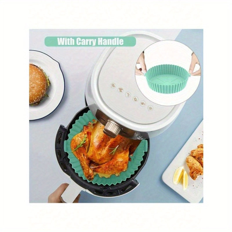 Silicone havo fritöre pot qoplamasi: Qayta ishlatiladigan, yopishmaydigan, tozalash oson oshxona aksessuari - Parchment qog'oz uchun mukammal almashtirish - Tower va Cosori havo fritörelar bilan mos keladi - 1 ta paketni o'z ichiga oladi