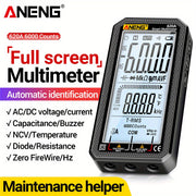 High Precision Digital Multimeter 6000 Counts Auto-Ranging for Voltage Resistance Temperature