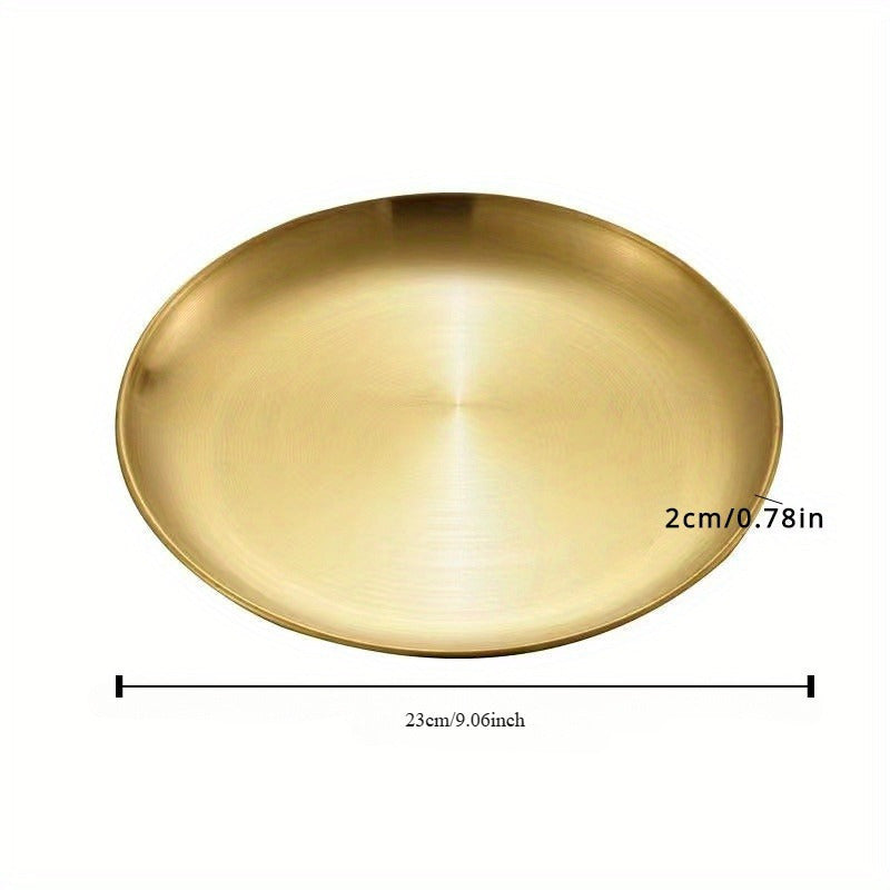 Stainless Steel Plates Set for Snacks Camping BBQ Steak Dishwasher Safe