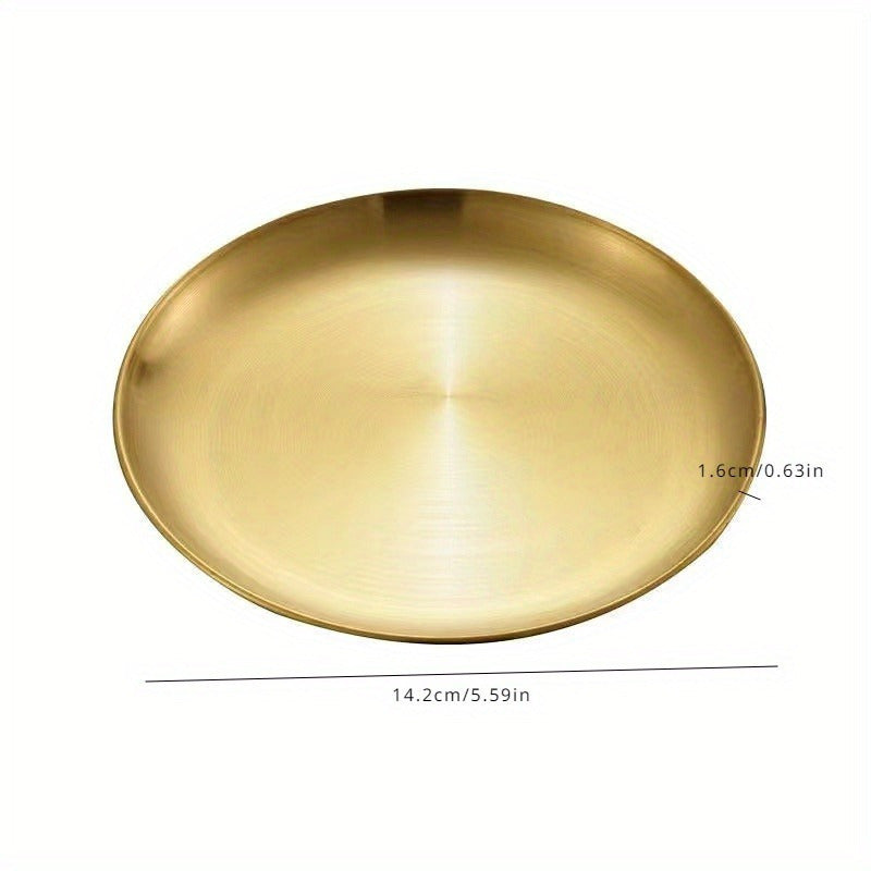 Stainless Steel Plates Set for Snacks Camping BBQ Steak Dishwasher Safe