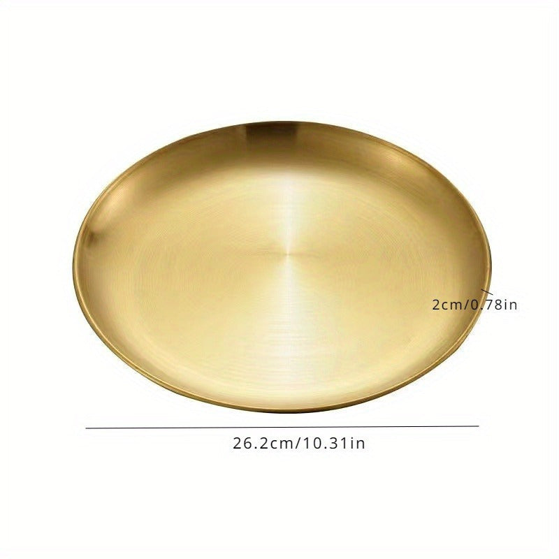 Stainless Steel Plates Set for Snacks Camping BBQ Steak Dishwasher Safe