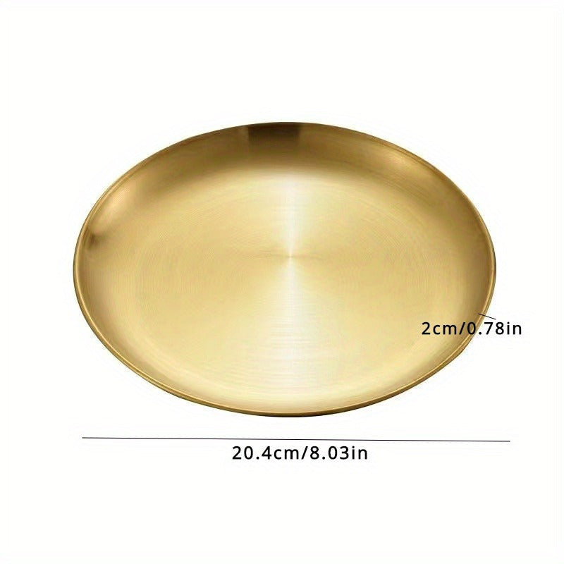 Stainless Steel Plates Set for Snacks Camping BBQ Steak Dishwasher Safe