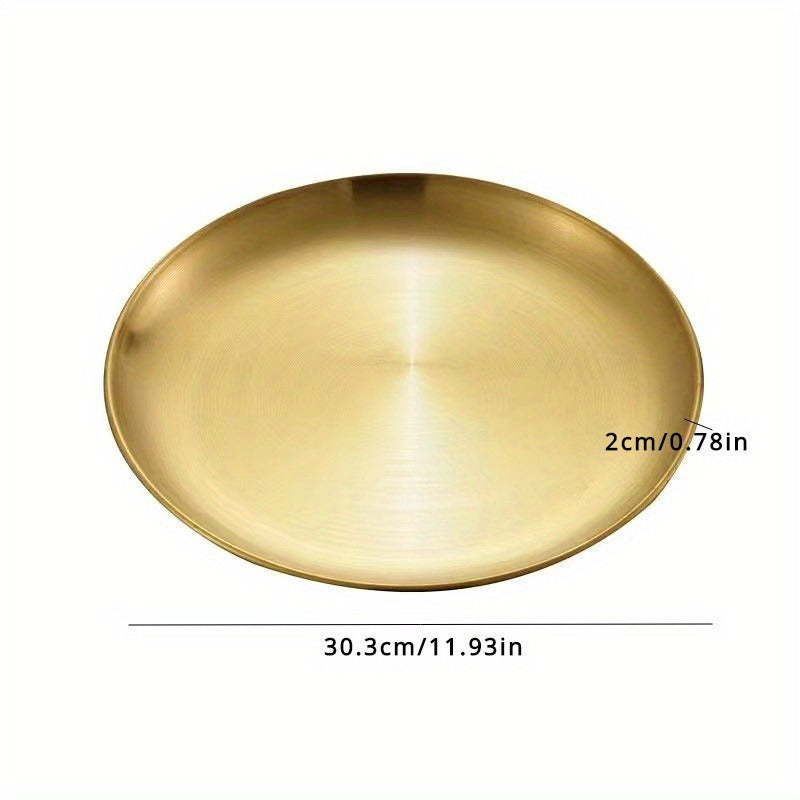 Stainless Steel Plates Set for Snacks Camping BBQ Steak Dishwasher Safe