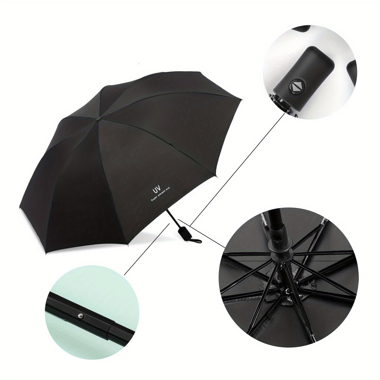 Automatic Folding Waterproof Umbrella with UV Protection for Outdoor and Daily Use