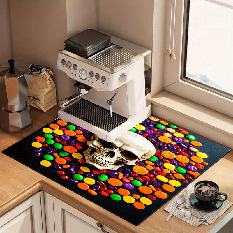 Halloween Decor Set with Washing Machine Coffee Machine and Tableware Drying Mat Non-slip Dust-proof Cover