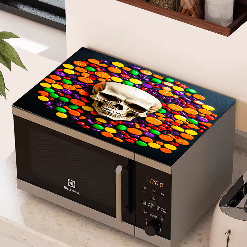 Halloween Decor Set with Washing Machine Coffee Machine and Tableware Drying Mat Non-slip Dust-proof Cover