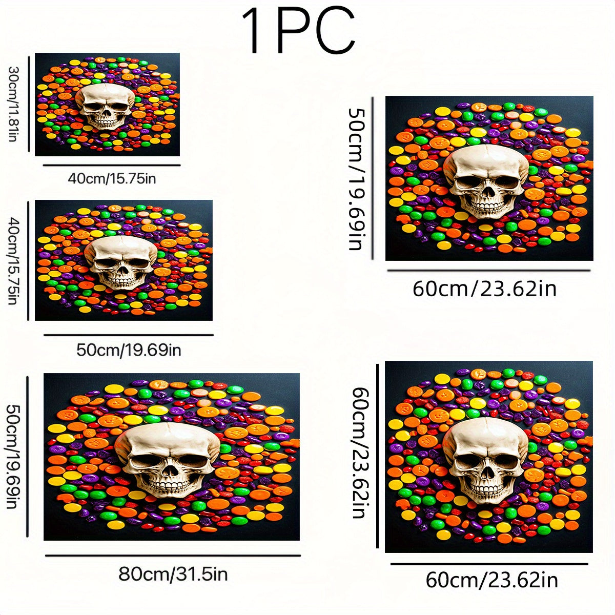 Halloween Decor Set with Washing Machine Coffee Machine and Tableware Drying Mat Non-slip Dust-proof Cover