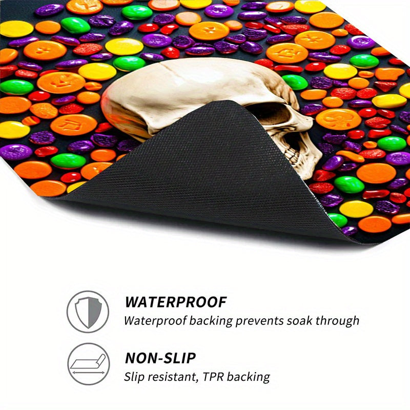 Halloween Decor Set with Washing Machine Coffee Machine and Tableware Drying Mat Non-slip Dust-proof Cover