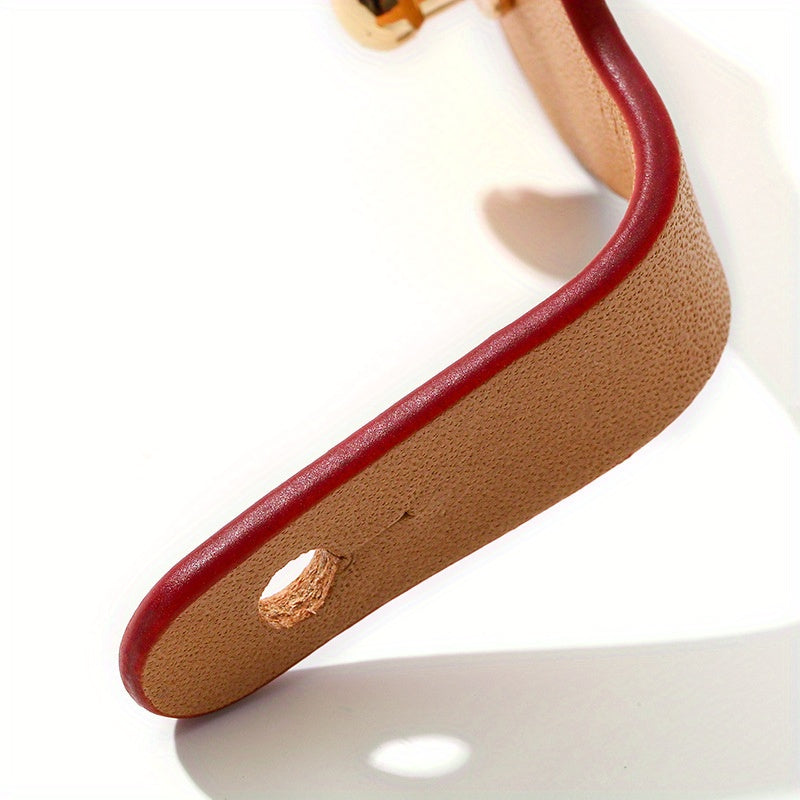 Llavero de cuero con anillos de tono dorado para bolsos y accesorios