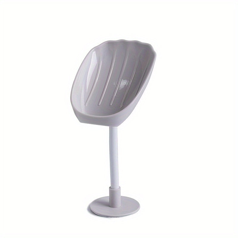 Oval Plastic Wall-Mounted Soap Dish with Drip-Free Design for Bathroom