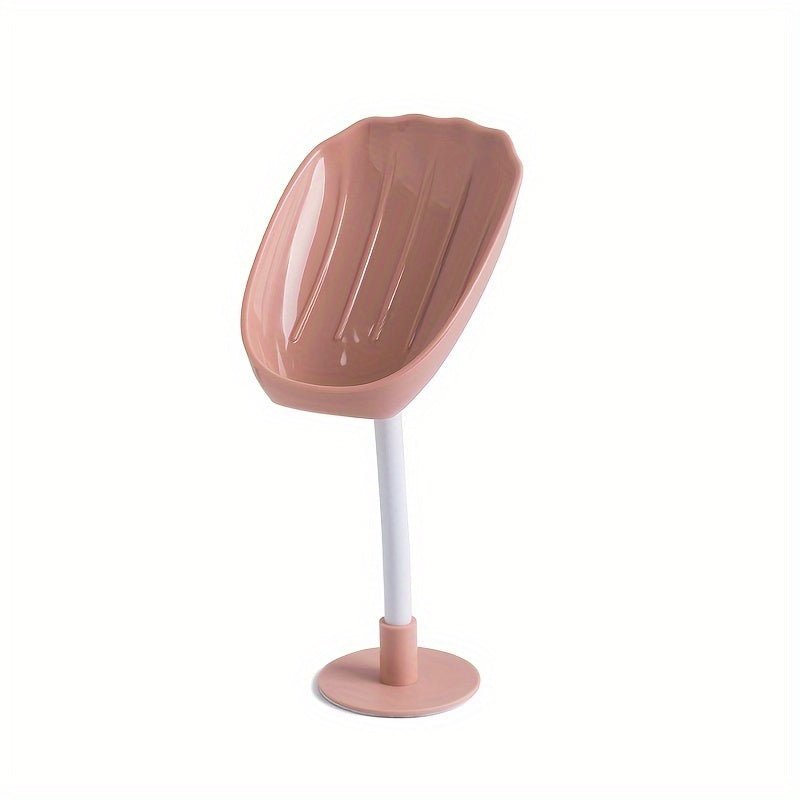 Oval Plastic Wall-Mounted Soap Dish with Drip-Free Design for Bathroom