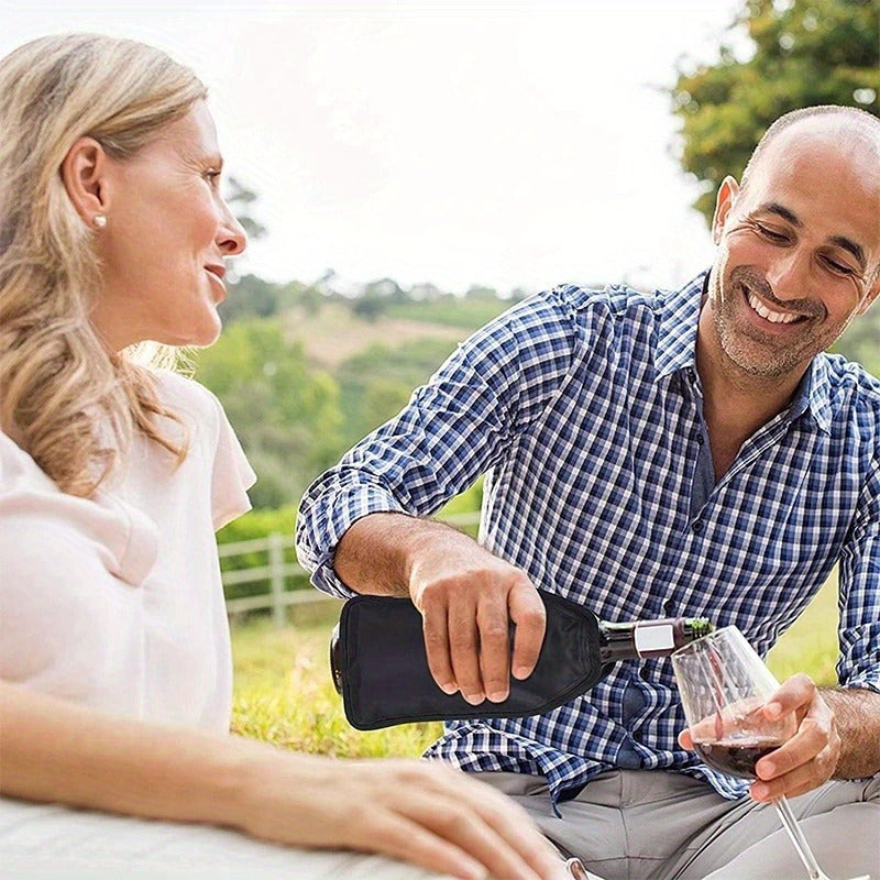 Nylon Wine Cooler Sleeve Portable Ice Bag for 750mL Bottles No Electricity