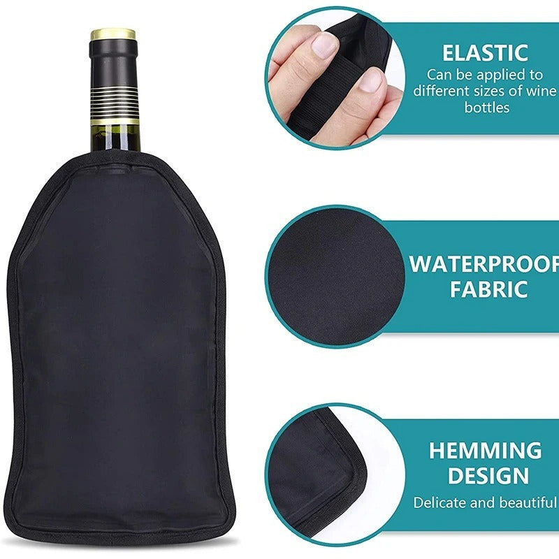 Nylon Wine Cooler Sleeve Portable Ice Bag for 750mL Bottles No Electricity