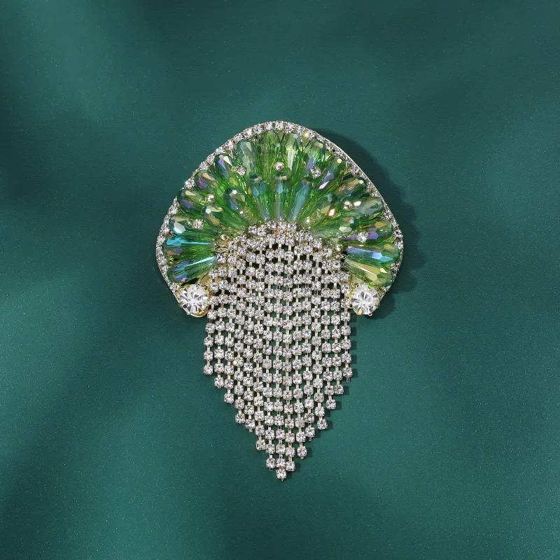 Klassik Vintage Kristal Meduza Brosh, Tasma bilan - Ayollar uchun Zamonaviy Dengiz Yaratgichi Pin, O'ziga Xos Aksessuar
