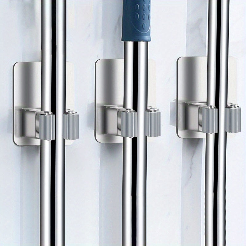 Juego de 3 ganchos de pared de acero inoxidable sin taladro, duraderos y para organización