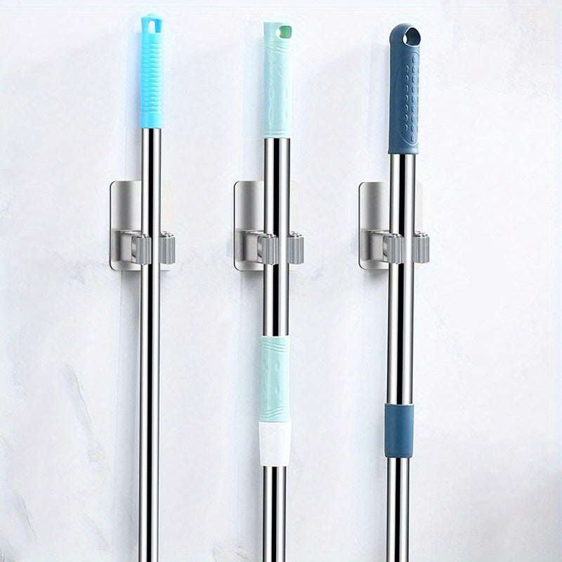 Juego de 3 ganchos de pared de acero inoxidable sin taladro, duraderos y para organización