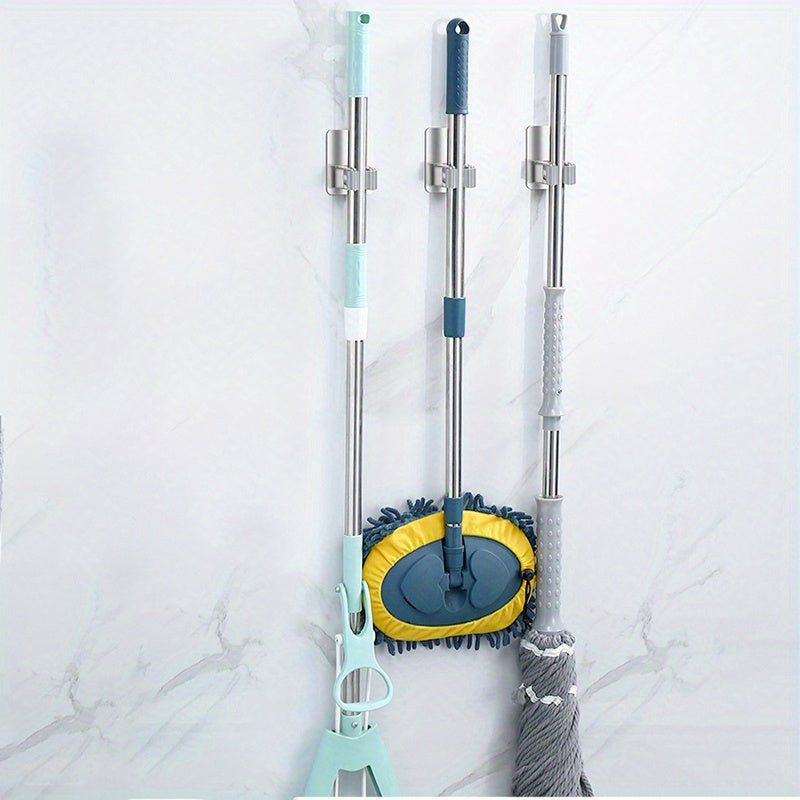 Juego de 3 ganchos de pared de acero inoxidable sin taladro, duraderos y para organización