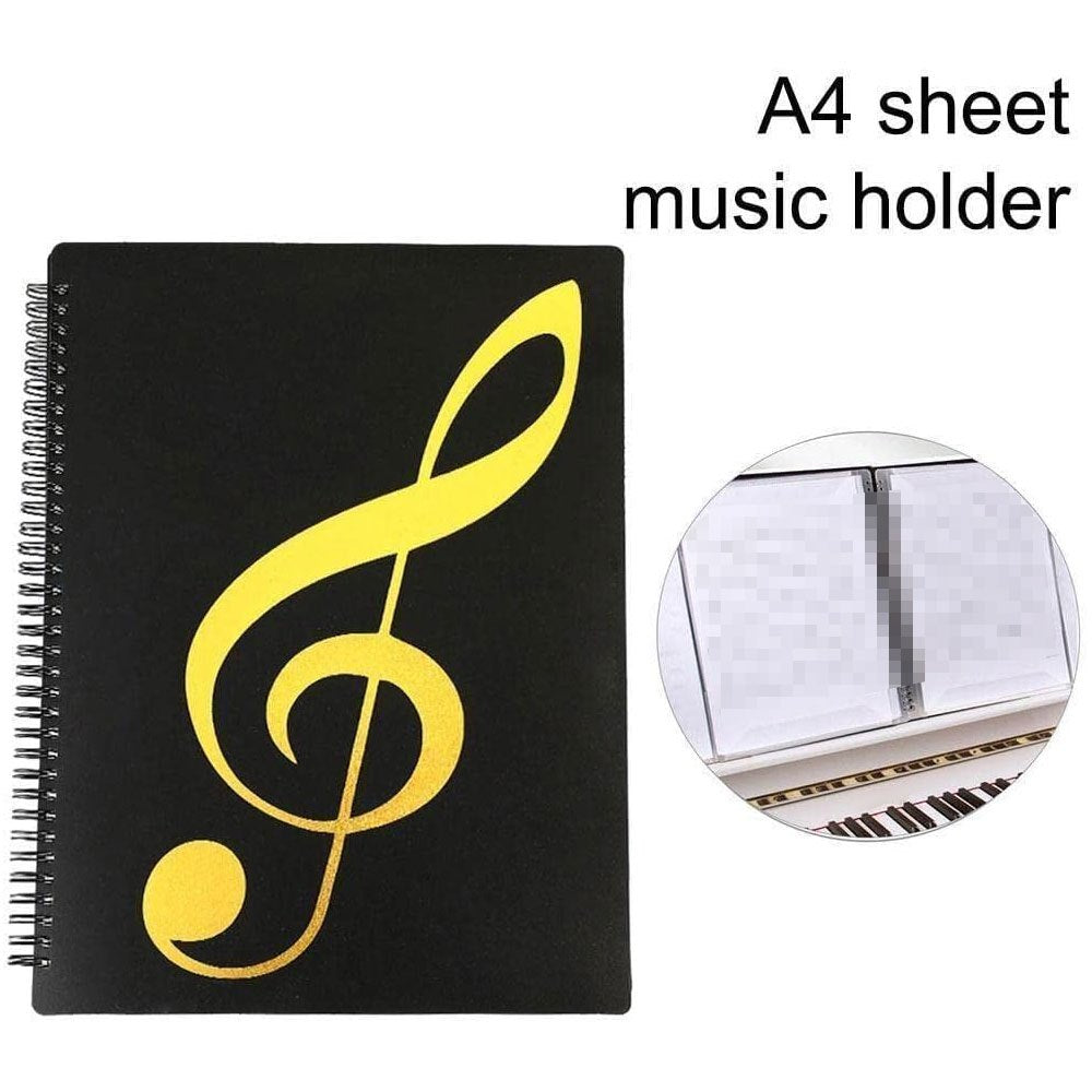 Черная папка для нот A4 из ПП с 40 карманами, расширяемое хоровое и оркестровое хранение