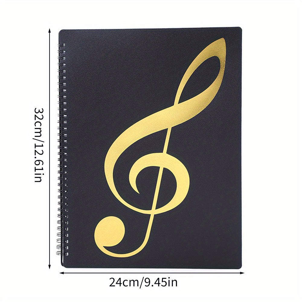 Black PP A4 Music Sheet Folder with 40 Pockets Expandable Choral and Band Storage